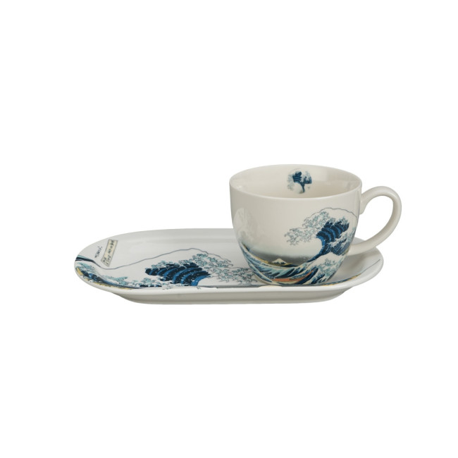 Filiżanka z talerzykiem Hokusai Wielka Fala 450 ml DUO