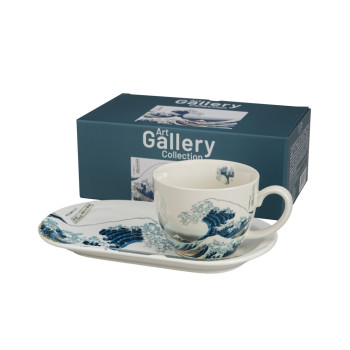 Filiżanka z talerzykiem Hokusai Wielka Fala 450 ml DUO
