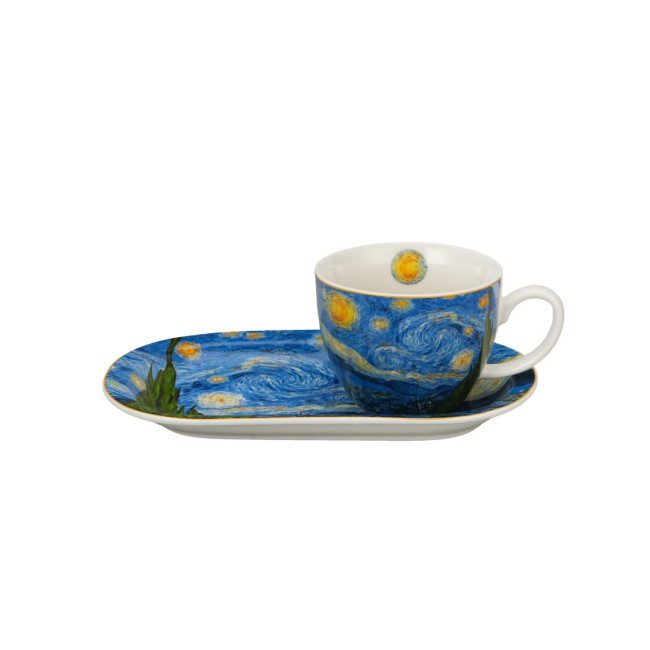 Filiżanka z talerzykiem Van Gogh Gwiaździsta Noc 450 ml DUO porcelana