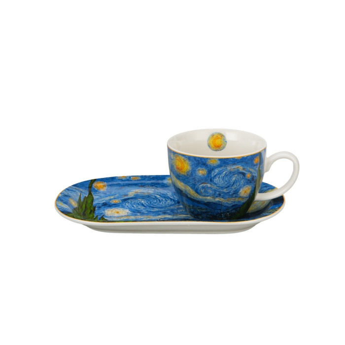 Filiżanka z talerzykiem Van Gogh Gwiaździsta Noc 450 ml DUO porcelana