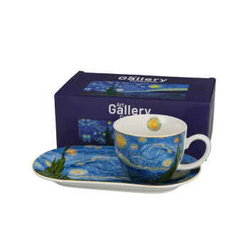 Filiżanka z talerzykiem Van Gogh Gwiaździsta Noc 450 ml DUO porcelana