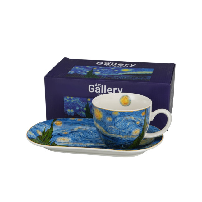 Filiżanka z talerzykiem Van Gogh Gwiaździsta Noc 450 ml DUO porcelana