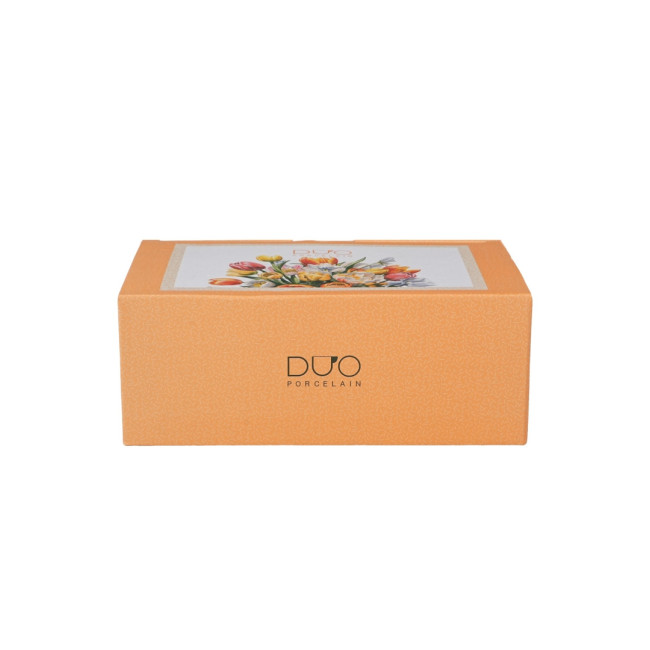 Filiżanka z talerzykiem Tulipany DUO 450 ml porcelana New Bone China