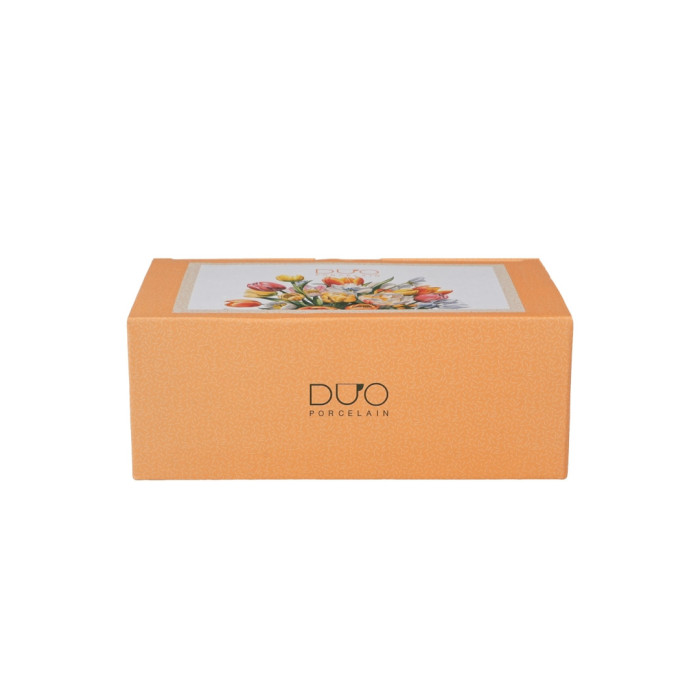 Filiżanka z talerzykiem Tulipany DUO 450 ml porcelana New Bone China