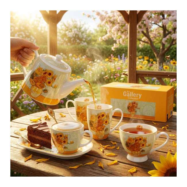 Filiżanka z talerzykiem Van Gogh Słoneczniki 450 ml DUO porcelana