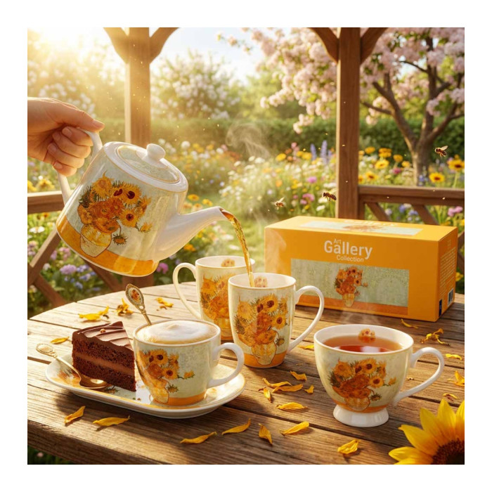 Filiżanka z talerzykiem Van Gogh Słoneczniki 450 ml DUO porcelana