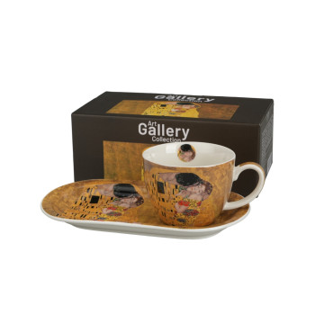 Filiżanka z talerzykiem Klimt Pocałunek 450 ml DUO