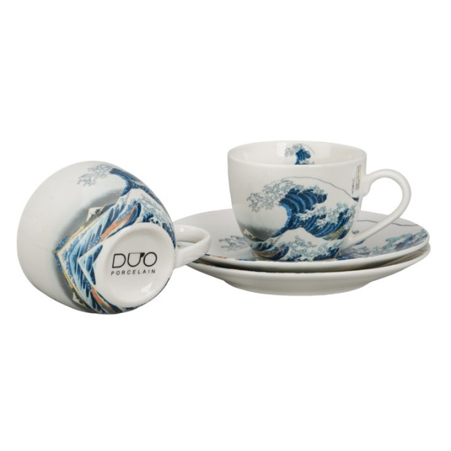 Komplet 2 filiżanek espresso Hokusai Wielka Fala 110 ml DUO