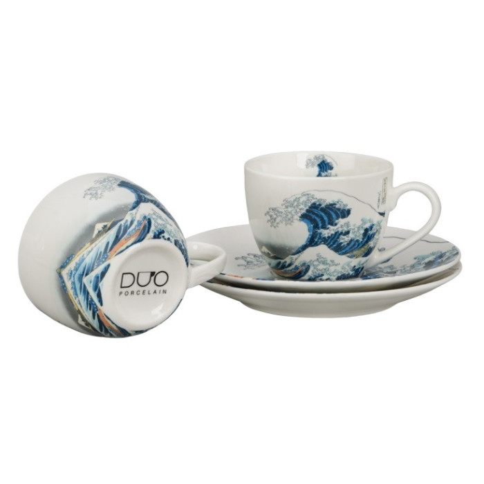 Komplet 2 filiżanek espresso Hokusai Wielka Fala 110 ml DUO