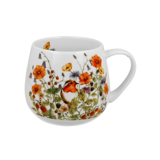 Kubek z rudzikiem 430 ml DUO | Porcelana New Bone China