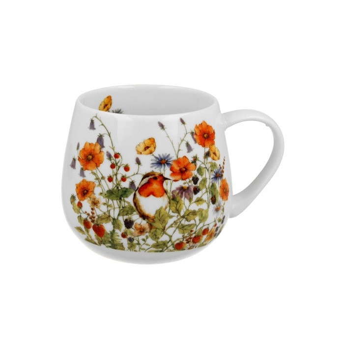 Kubek z rudzikiem 430 ml DUO | Porcelana New Bone China