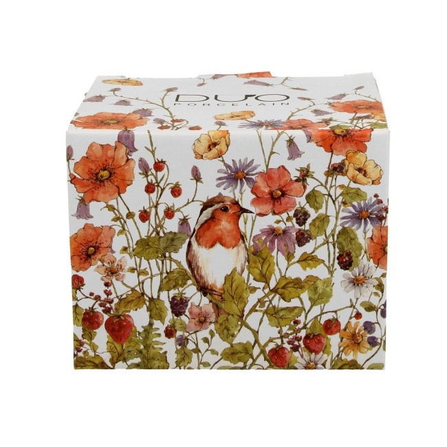 Kubek z rudzikiem 430 ml DUO | Porcelana New Bone China