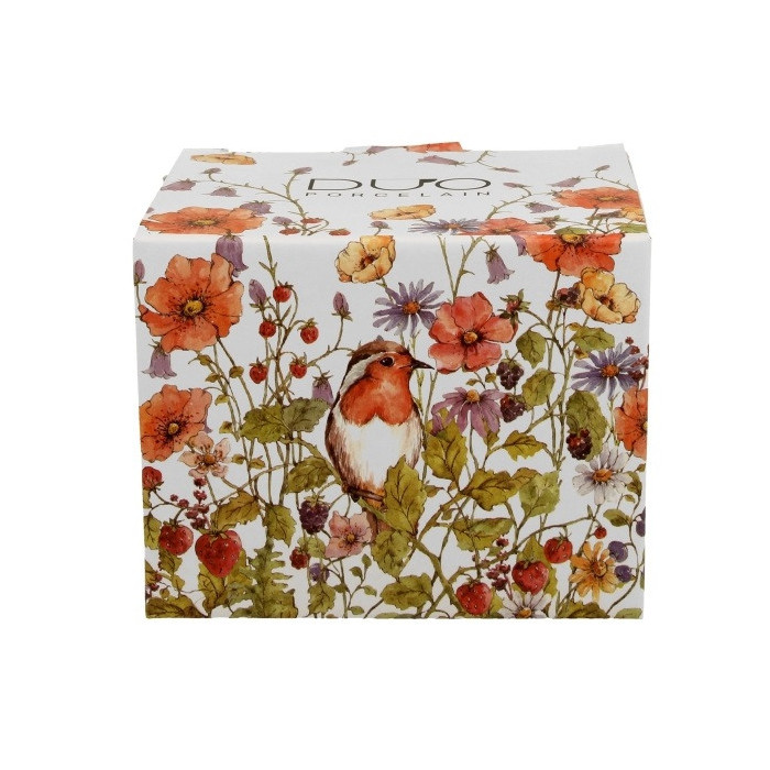 Kubek z rudzikiem 430 ml DUO | Porcelana New Bone China