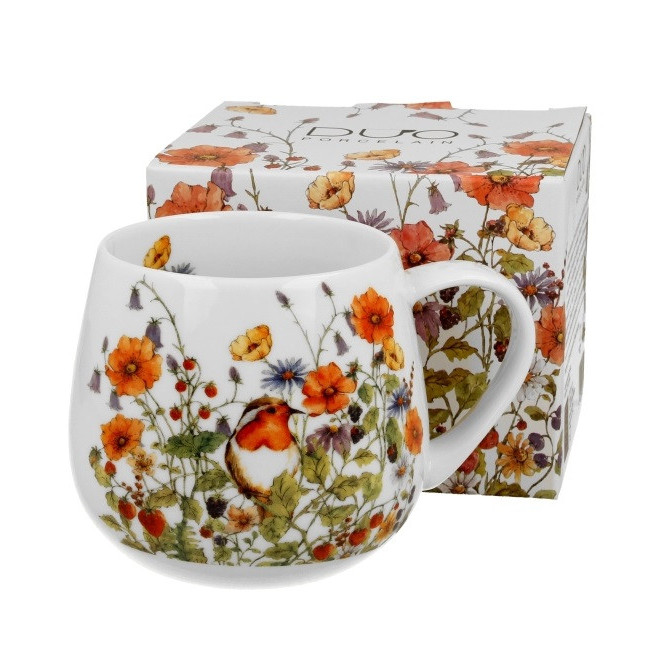 Kubek z rudzikiem 430 ml DUO | Porcelana New Bone China