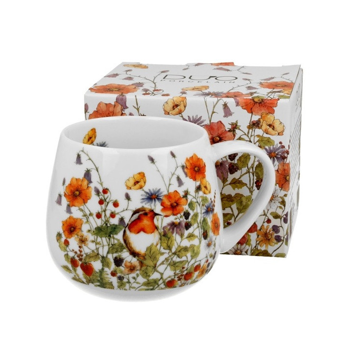 Kubek z rudzikiem 430 ml DUO | Porcelana New Bone China