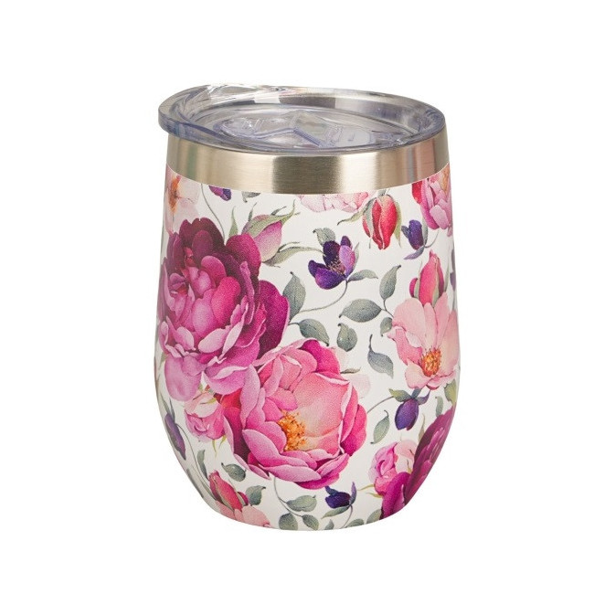 Kubek termiczny Wiosenne Róże 300 ml DUO | Stal nierdzewna 18/8