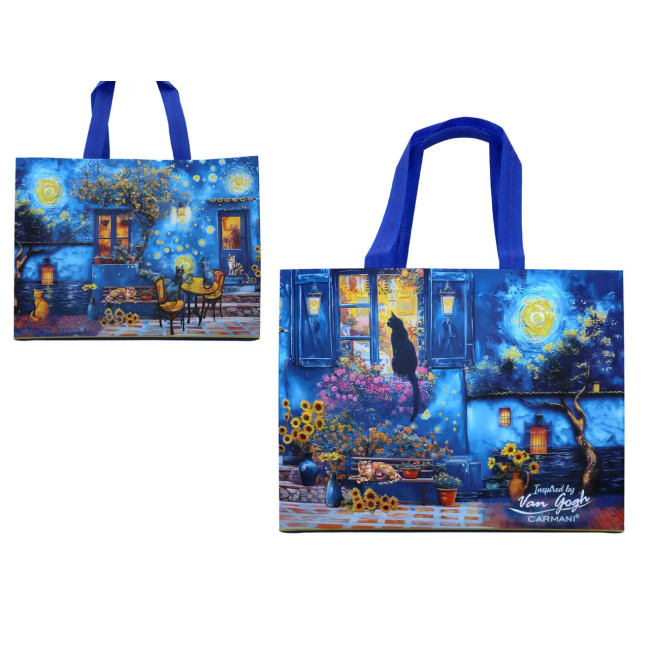 Torba zakupowa Koty Van Gogh CARMANI | Artystyczny wzór