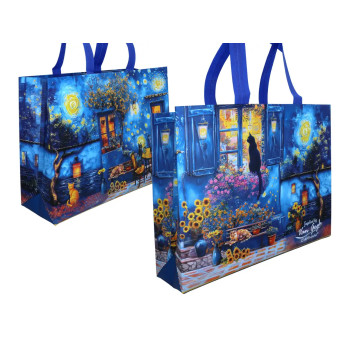 Torba zakupowa Koty Van Gogh CARMANI | Artystyczny wzór