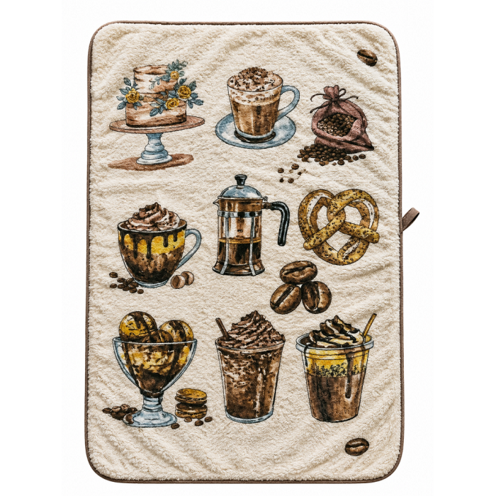 Ręcznik kuchenny Kawowe Słodkości 40x60 cm – kawa i desery