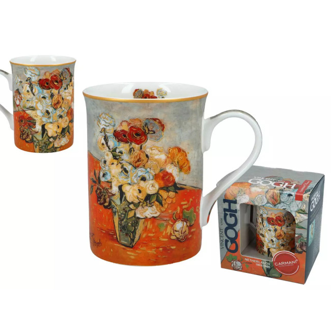Kubek Van Gogh Róże i Zawilce 360 ml CARMANI