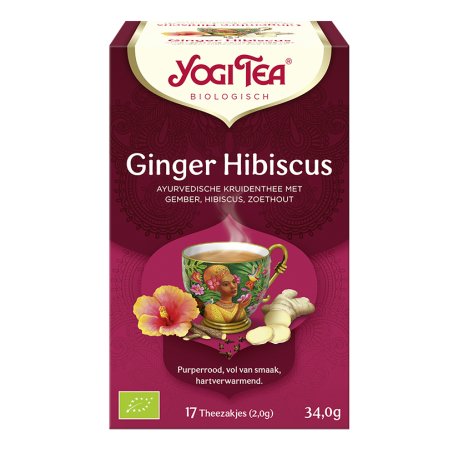 Herbata GINGER HIBISCUS Imbir z hibiskusem 17 torebek YOGI TEA