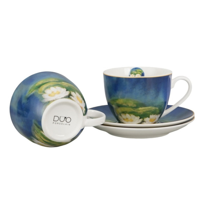 2 filiżanki Monet Nenufary ze spodkami 270 ml Art Gallery