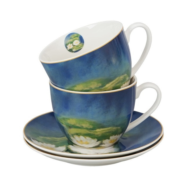 2 filiżanki Monet Nenufary ze spodkami 270 ml Art Gallery