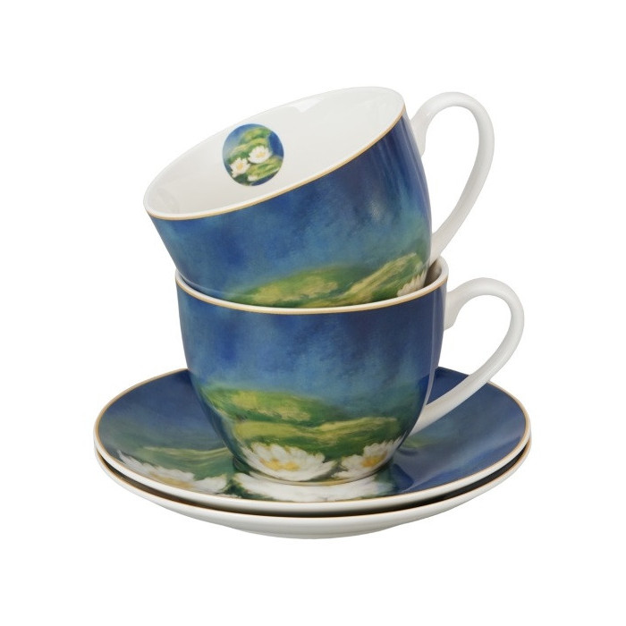 2 filiżanki Monet Nenufary ze spodkami 270 ml Art Gallery
