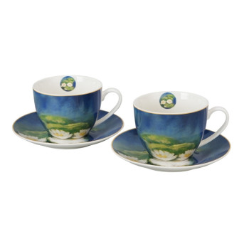 2 filiżanki Monet Nenufary ze spodkami 270 ml Art Gallery