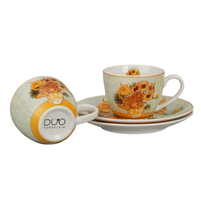 2 filiżanki espresso Van Gogh Słoneczniki 110 ml DUO