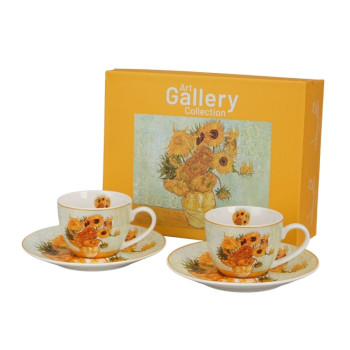 2 filiżanki espresso Van Gogh Słoneczniki 110 ml DUO