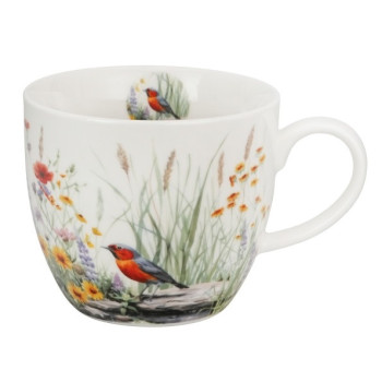 Kubek w koszyczku Rudzik w Ogrodzie 460 ml DUO 2