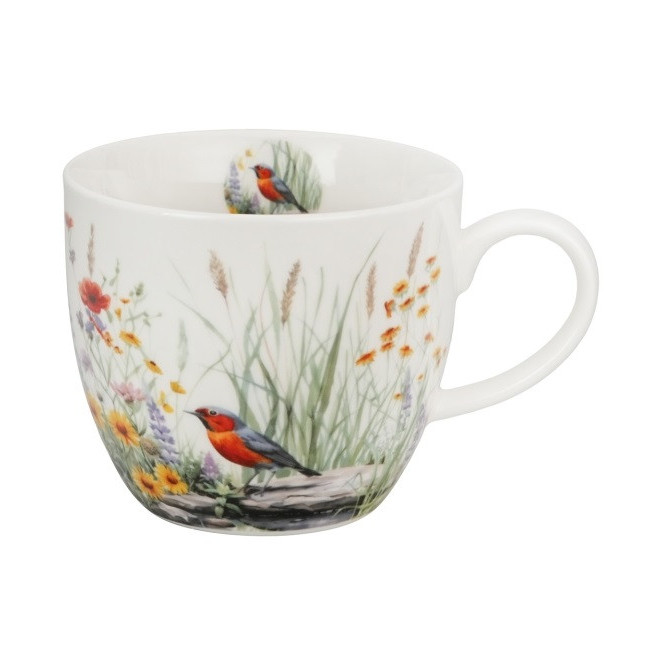 Kubek w koszyczku Rudzik w Ogrodzie 460 ml DUO