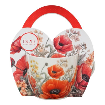 Kubek w koszyczku Maki 460 ml DUO Kwiaty Classics