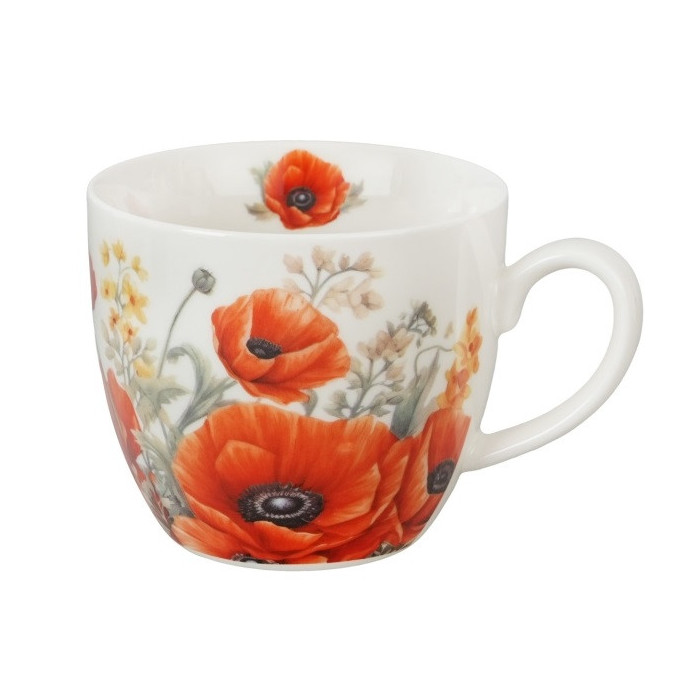 Kubek w koszyczku Maki 460 ml DUO Kwiaty Classics