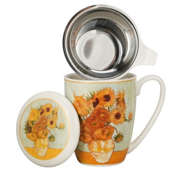 Kubek z zaparzaczem Van Gogh Słoneczniki 360 ml DUO