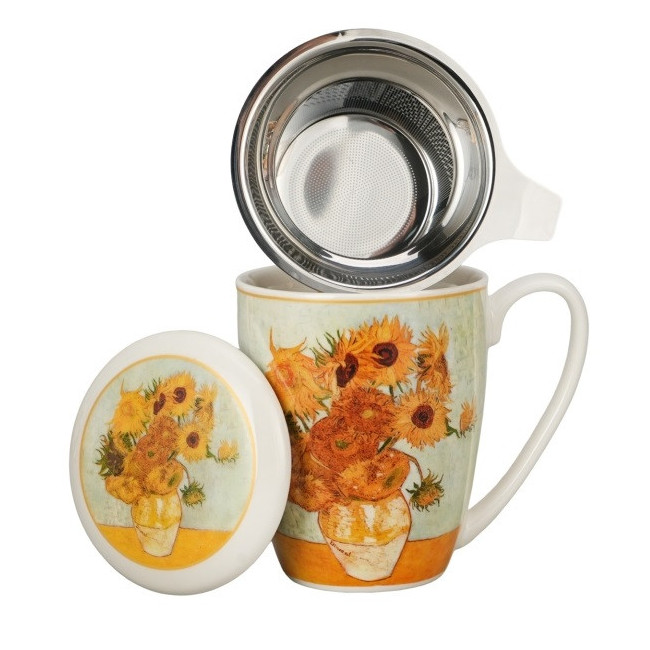 Kubek z zaparzaczem Van Gogh Słoneczniki 360 ml DUO