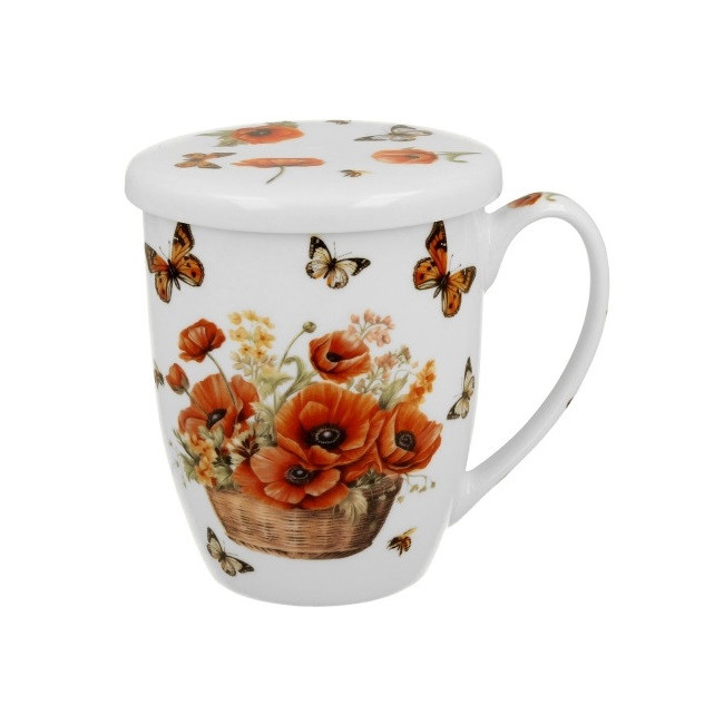 Kubek z zaparzaczem Kosze Kwiatów Maki 350 ml DUO