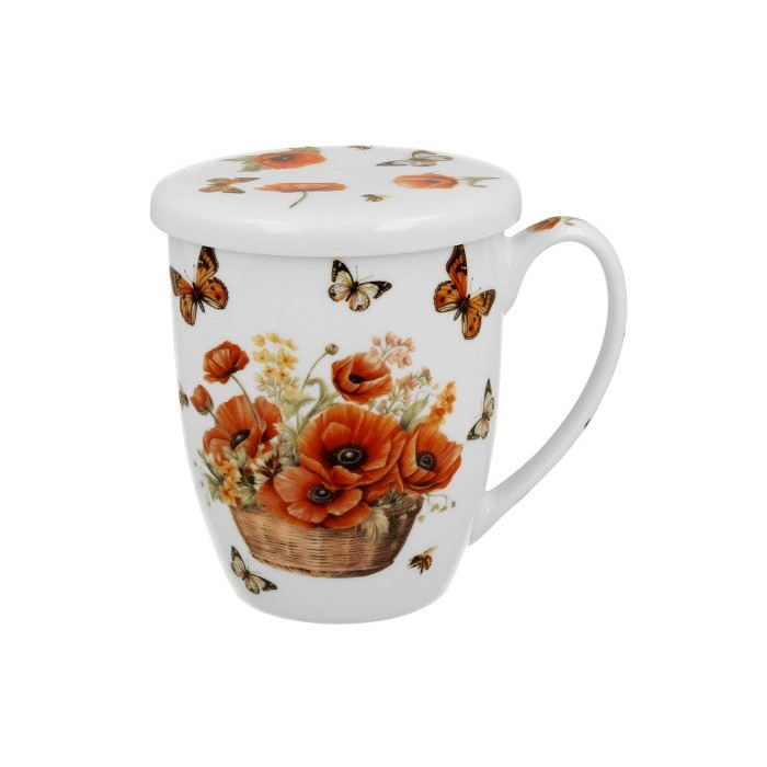 Kubek z zaparzaczem Kosze Kwiatów Maki 350 ml DUO