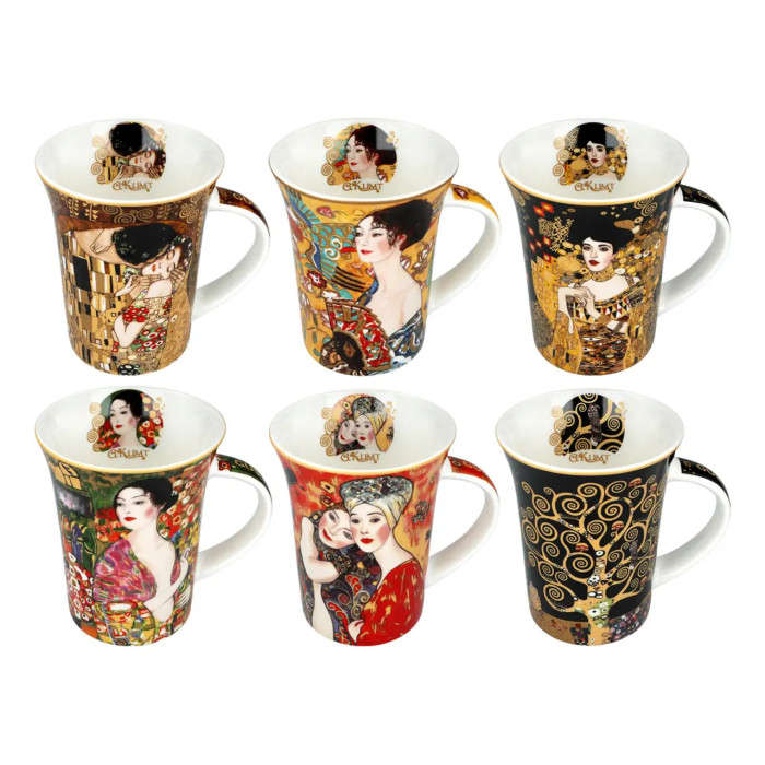 Komplet 6 kubków Gustav Klimt 350 ml CARMANI