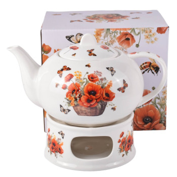 Dzbanek z podgrzewaczem Kosze Kwiatów Maki 1200 ml DUO
