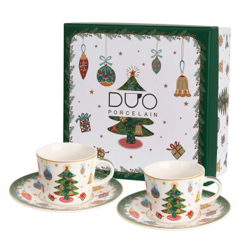 2 filiżanki espresso Choinka Świąteczna 90 ml DUO