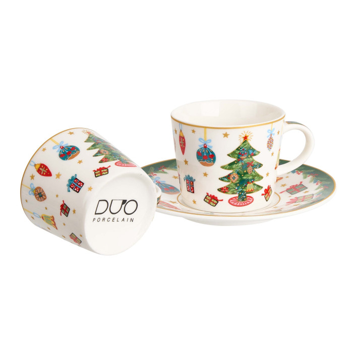 2 filiżanki espresso Choinka Świąteczna 90 ml DUO