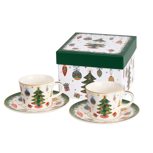 2 filiżanki espresso Choinka Świąteczna 90 ml DUO