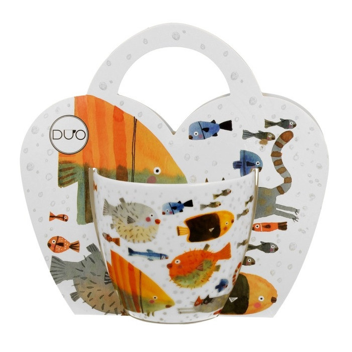 Duży kubek w ryby 460 ml DUO Seaside – morski motyw