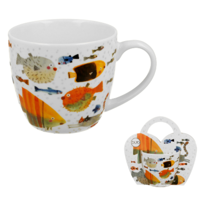 Duży kubek w ryby 460 ml DUO Seaside – morski motyw