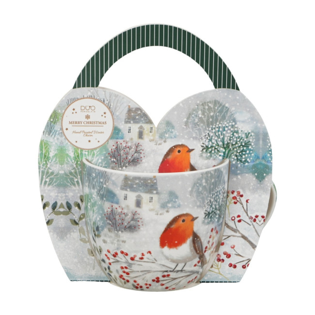 Duży kubek Rudzik w Śniegu 460 ml DUO