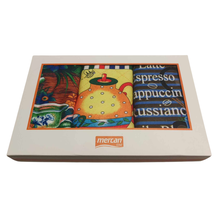 Komplet ścierek kuchennych bawełnianych 3 szt. 42x64 cm z haftem